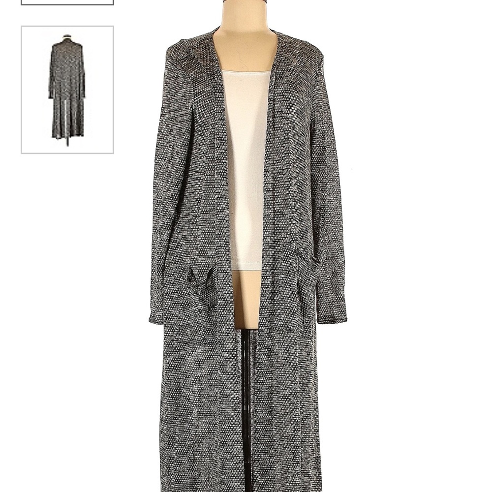 LulaRoe black white sheer duster